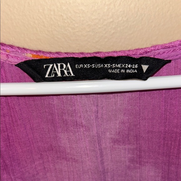 Zara Pink and Orange 100% Cotton Kaftan Maxi Dress NWOT - Picture 3 of 5